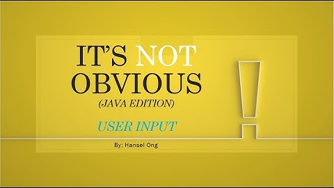 Java: Basic User Input (Scanners)