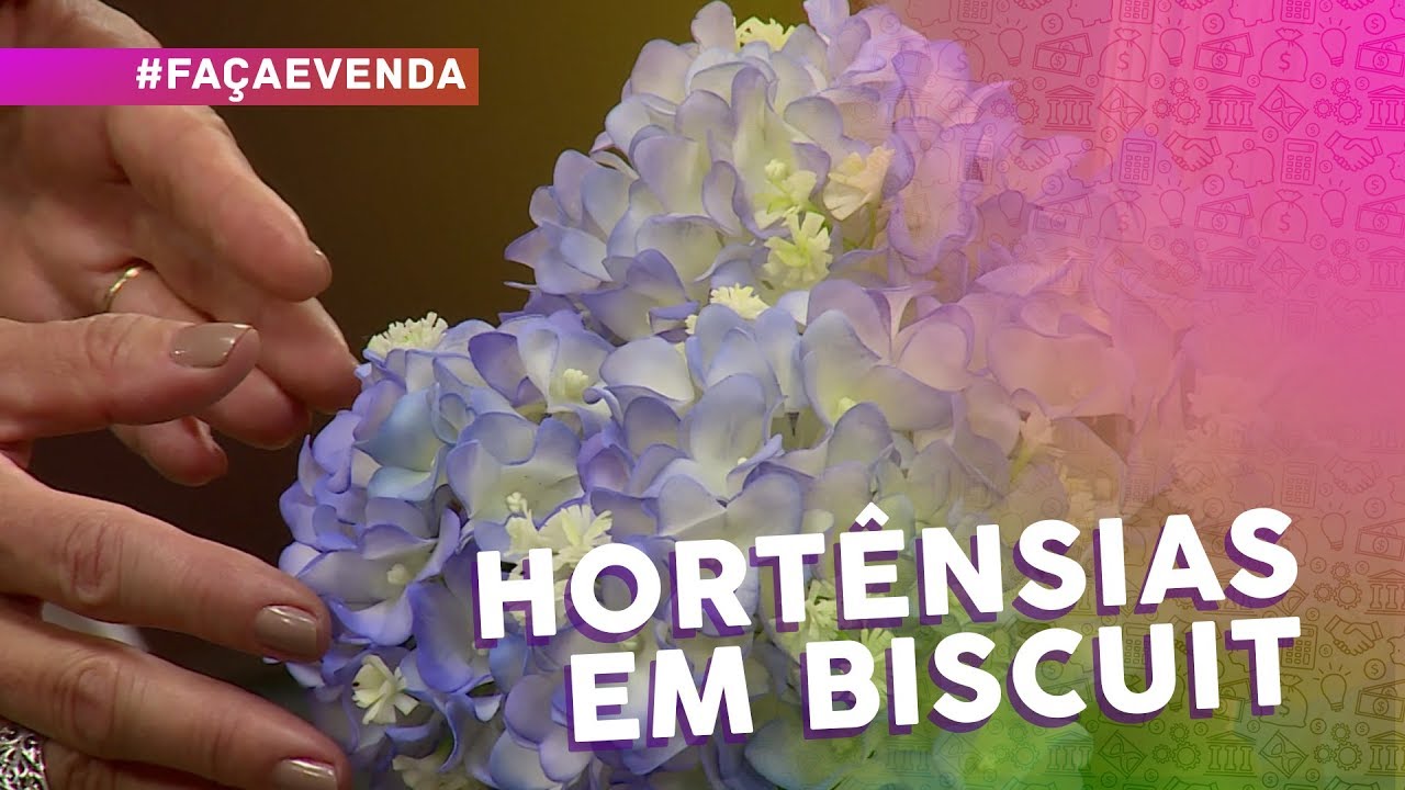 Hortênsias em biscuit por Alessandra Assi