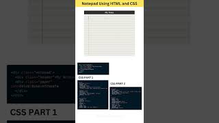 Notepad using HTML and CSS #htmlcss #html5