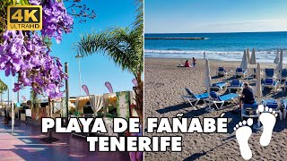 PLAYA DE FAÑABÉ 🌞 Costa Adeje Tenerife Spain 🇪🇸 | Walking Tour [4K UHD] | JoyOftraveler