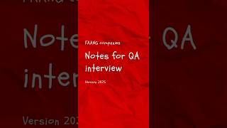 QA Interview questions - 2025 FAANG version