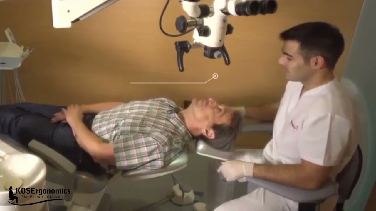 Ergo Support - a saddle chair that helps prevent back pain in dentists and microscope users