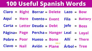 Learn 100 Useful Spanish Words for Everyday Life in 12 minutes!