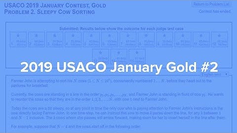2019 USACO January Gold: Sleepy Cow Sorting