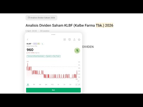 #Dividend Saham KLBF - MEI 2026 #AnalisisSaham 💵#investasisaham