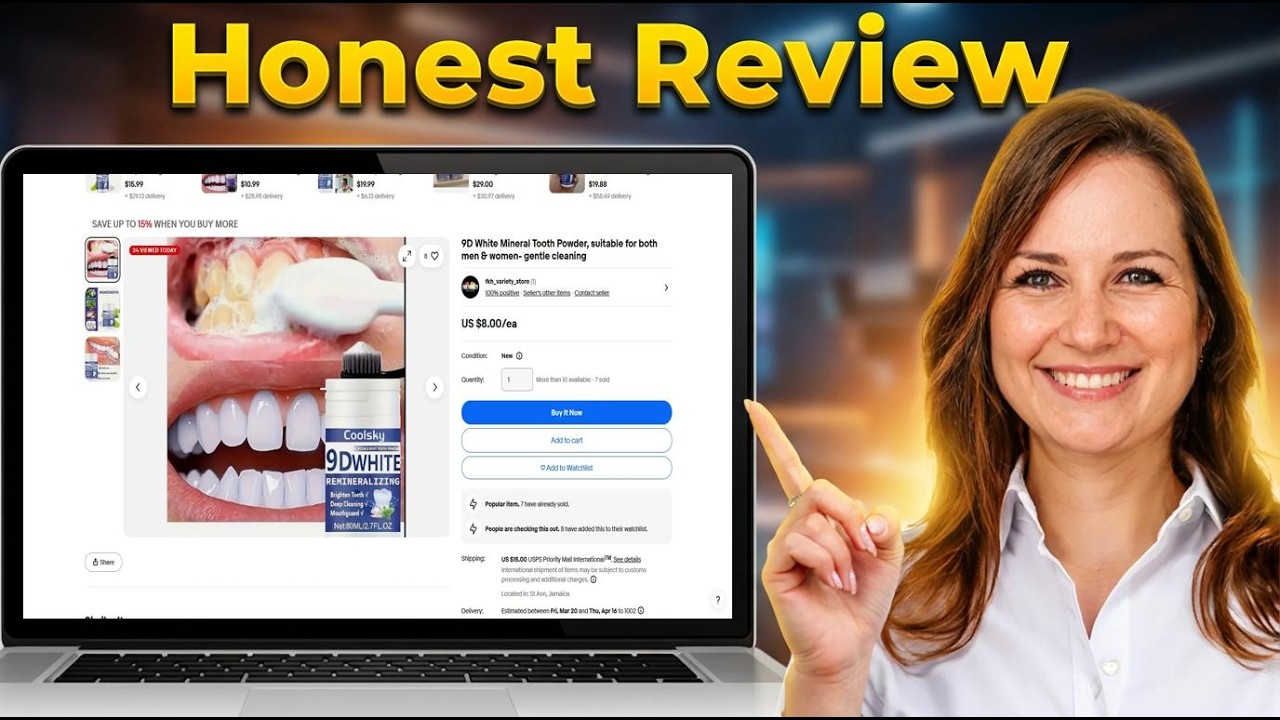 9D White Teeth Whitening Powder Review 2026 | Unboxing, Results, Pros & Cons