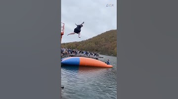 The Most Explosive Blob Jump Ever! He Went Flying!? 💥#shorts #blobbing #WeirdSports