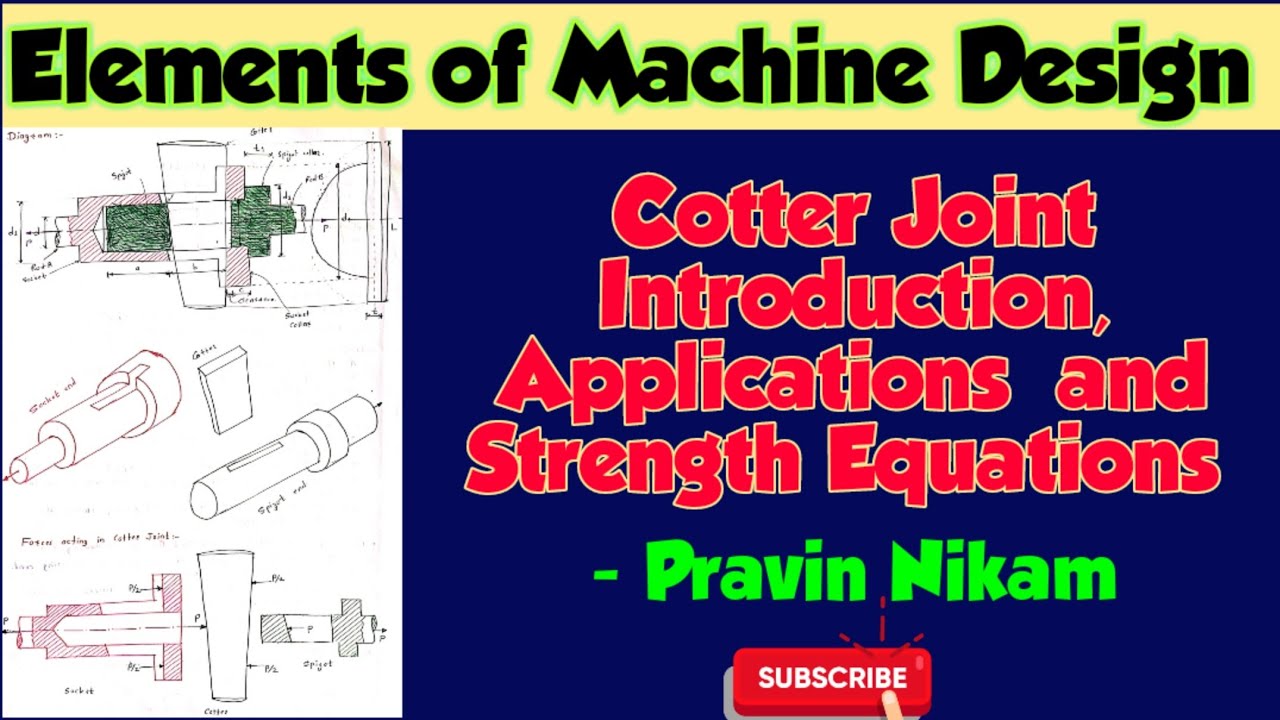 Cotter Joint Socket and Spigot Joint Diagrams strength equations