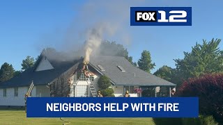 Community members rush to help family during Longview house fire