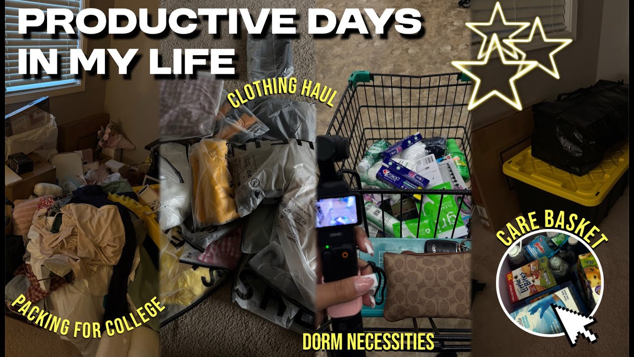 PRODUCTIVE DAYS IN MY LIFE| dorm necessities, bts clothing haul, packing and more!