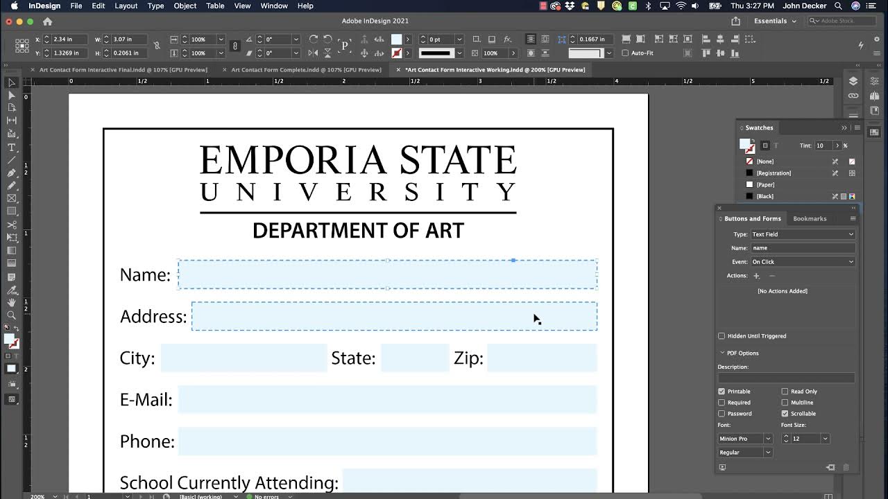 InDesign Quick Tip – Interactive Form - YouTube