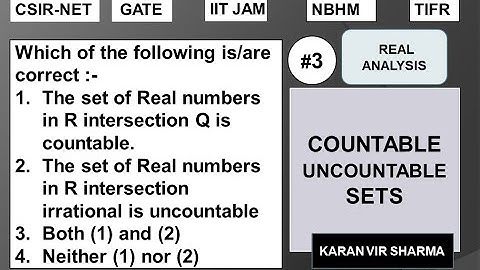 CSIR UGC NET |Countability and Uncountability | Real Analysis | Q.ID.KV(NET)RA03M