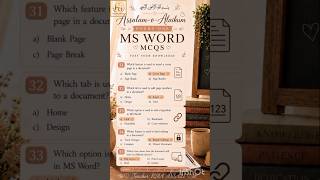 Ms Word MCQS part 7 #youtube #ytshorts #subscribe #education#computercourse