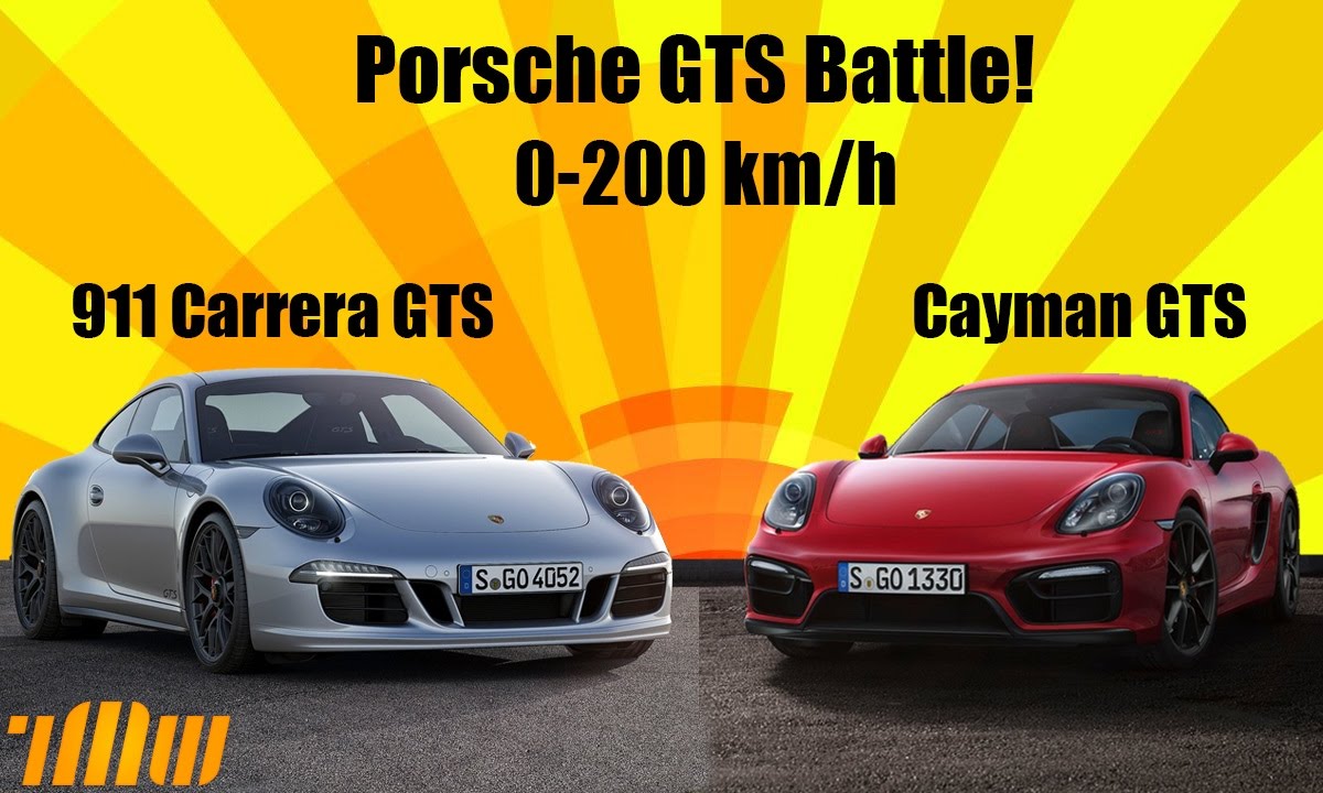 0-200 km/h Porsche GTS battle - 911 vs Cayman - YouTube