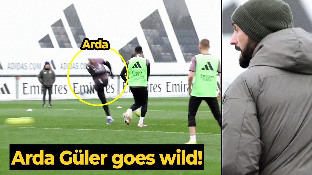 Arbeloa’s reaction to Arda Güler’s crazy shot power in training ahead of Sociedad