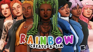 Rainbow Sims 🌈 + CC List | Sims 4 Create A Sim