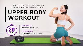 🔥 BUILD A STRONG UPPER BODY 💪 20 MIN HOME WORKOUT with dumbbells