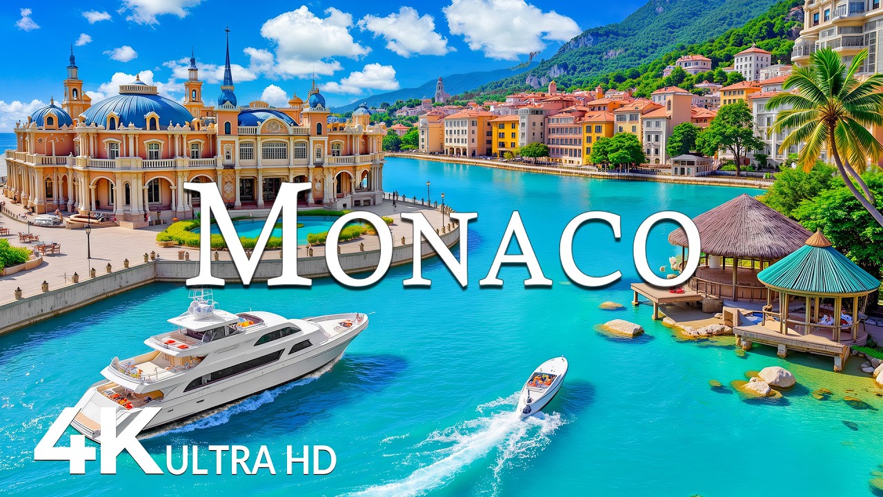 ⁣FLYING OVER MONACO (4K UHD) – Soothing Music Along With Beautiful Nature Video - 4K Video ULTRA HD