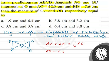 In a parallelogram \( \mathrm{ABCD} \) diagonals \( \mathrm{AC} \) and \( \mathrm{BD} \) interse...