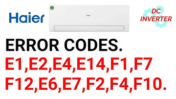 Haier Air Conditioner All Error Codes Solution E1,E2,E4,E14,F1,F7,F12,E6,E7,F2,F4,F10.
