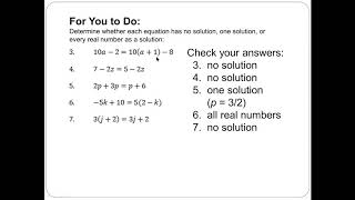 CME Project Integrated Math I Lesson 2.12 + 2.13