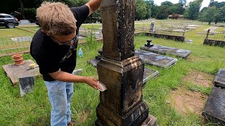 CLEANING 140 YEARS OF DIRT AND GRIME OFF OLD GRAVES | INCREDIBLE TRANSFORMATION | D/2 CLEANER