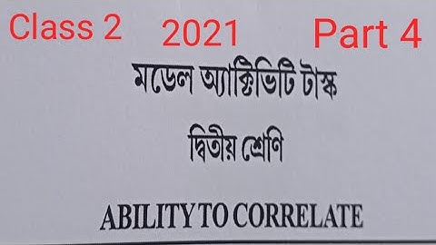 Model Activity Task for class 2 Ability to Correlate part 4