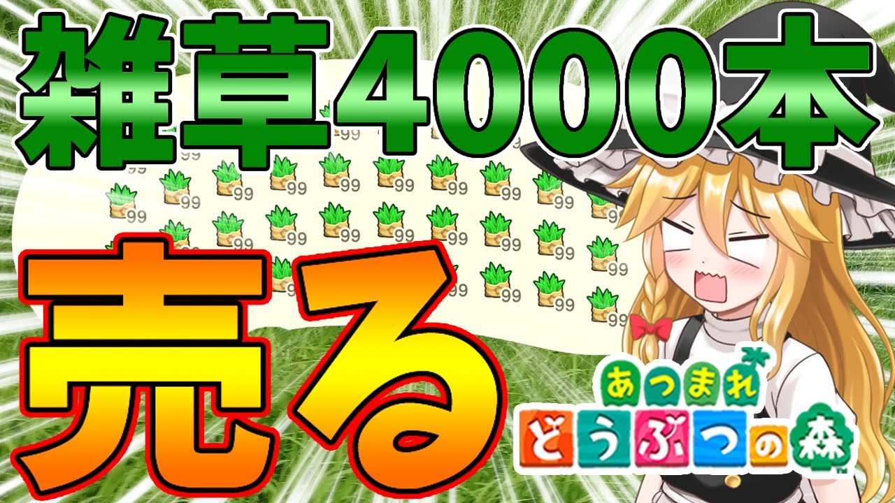 あつ森】雑草4000本売ったらいくら稼げる？島民代表(笑)のあつまれ