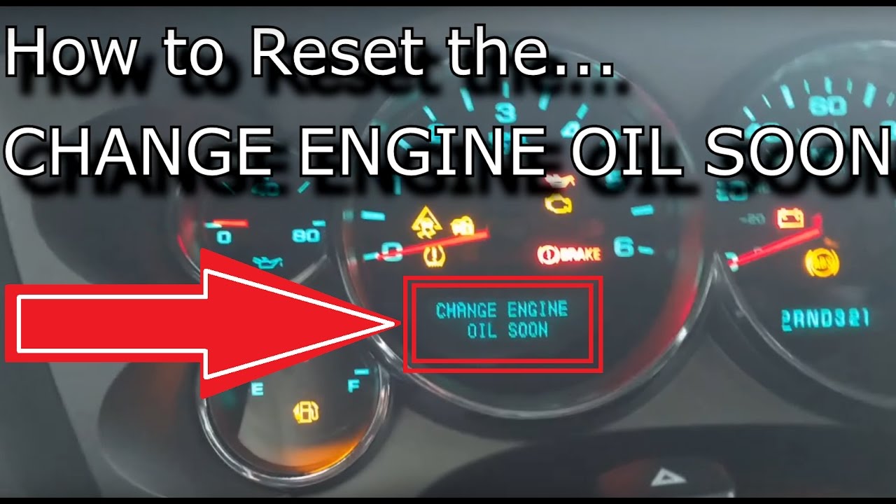 How To Reset Change Engine Oil Soon Silverado Chevy And Gmc - Youtube