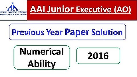 AAI AO | Numerical Ability Previous Year Paper Solution 2016 | SpeedUp Education