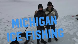 Ice Fishing on Chicagon Lake in Michigan's Upper Peninsula. Also, dropped the GoPro through the ice