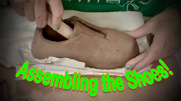 Assembling the Sculptural Shoes in Clay from Patterns;  Phase 1- Easy Construction
