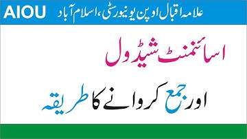 Assignment Schedule AIOU Semester Autumn 2021