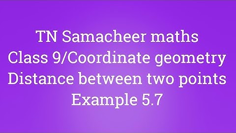 Example 5.7 Class 9 Coordinate geometry Tamilnadu Samacheer maths Nithyaganesh Maths