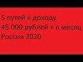 45000 рублей в месяц. 5 способов как заработать деньги в России.