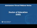 Doctor of education edd virtual information session