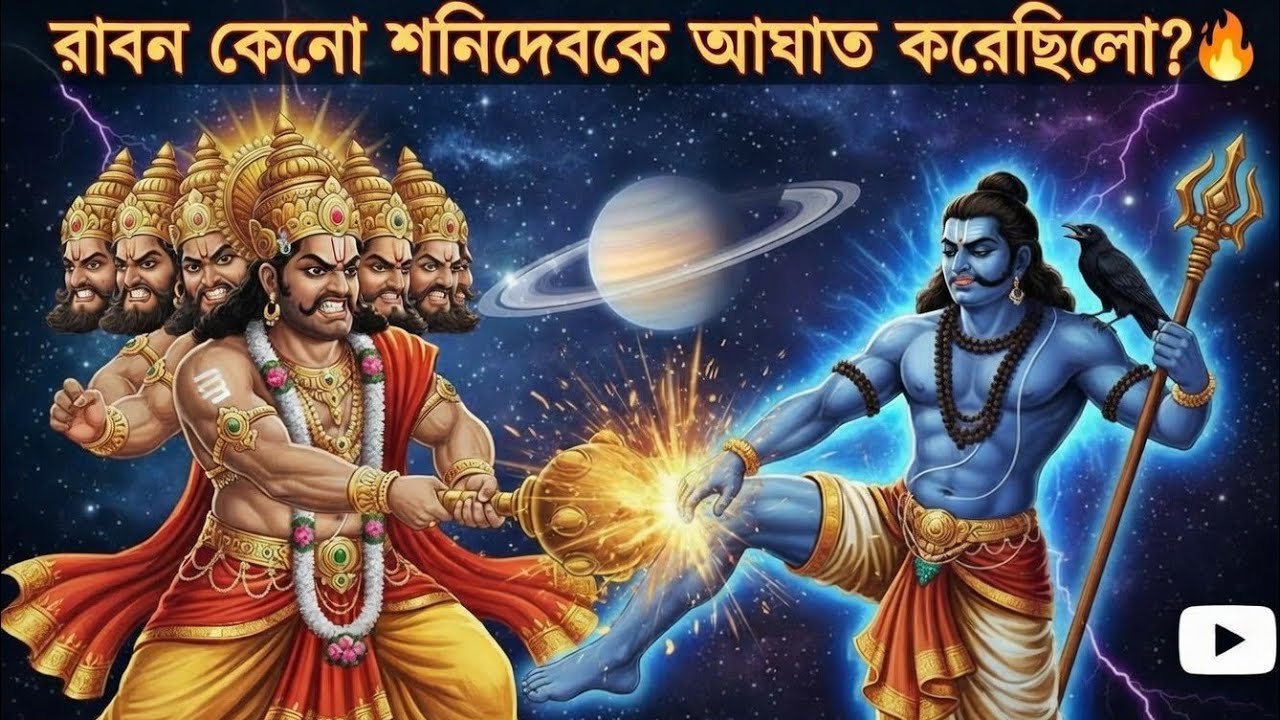 রাবণ কেন শনিদেব এর পায়ে আঘাত করেছিল? | Ravana vs Shani Dev Story | Puran Katha Yt