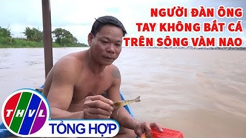 Người đàn ông tay không bắt cá trên sông Vàm Nao