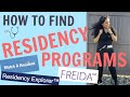 How to find Residency Programs - FREIDA/RESIDENCY EXPLORER/MATCH A RESIDENT
