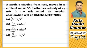 A particle starting from rest, moves in a circle of radius 
