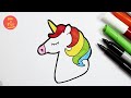 رسم يونيكورن |  كيف ترسم يونيكورن سهل |  How to draw Unicorn easy