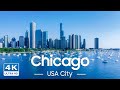 Chicago 4k u relaxing music for stress relief chicago skyline beautiful scenery 4k drone