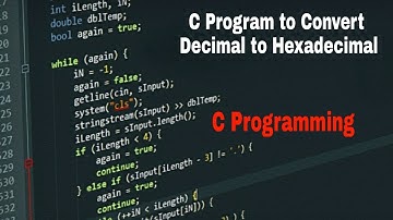 C Program to Convert Decimal to Hexadecimal | C Programming