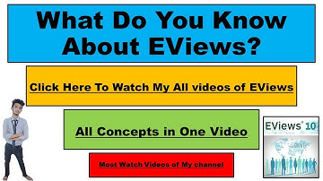 Eviews Concept Tutorial || Econometrics || Learn & Use Eviews || #_research