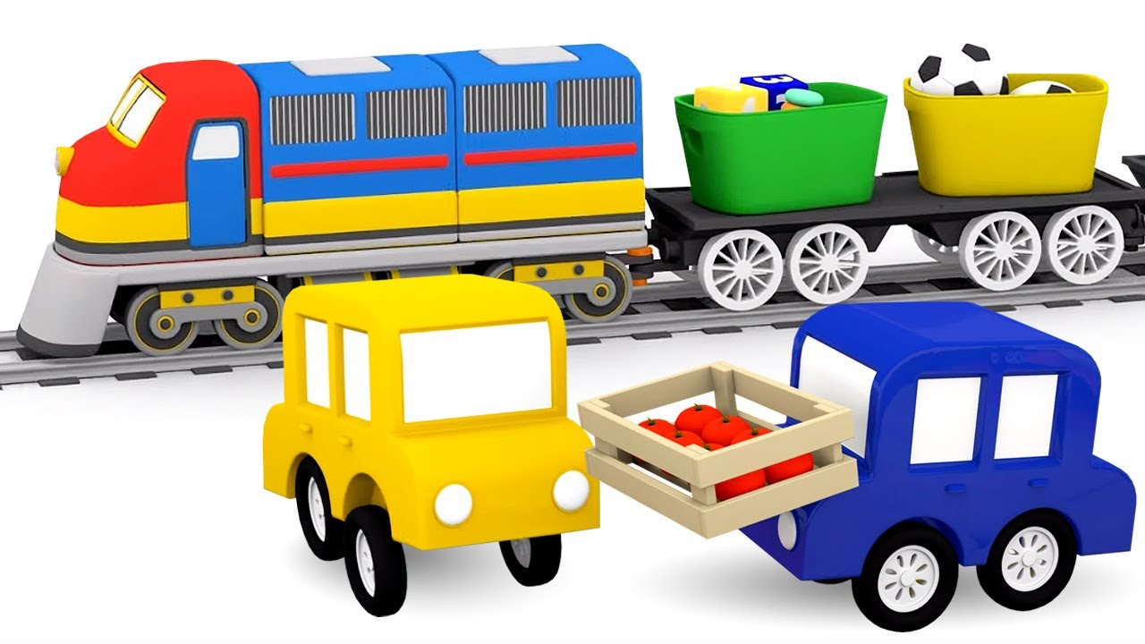 Die 4 Kleinen Autos Bauen Eine Lokomotive Deutscher Zeichentrickfilm Youtube