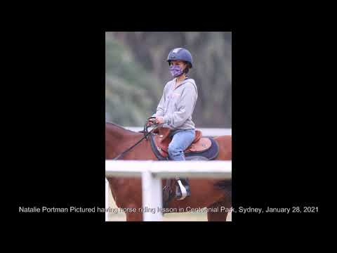 Natalie Portman Pictured having horse riding lesson in Centennial Park, Sydney, January 28, 2021