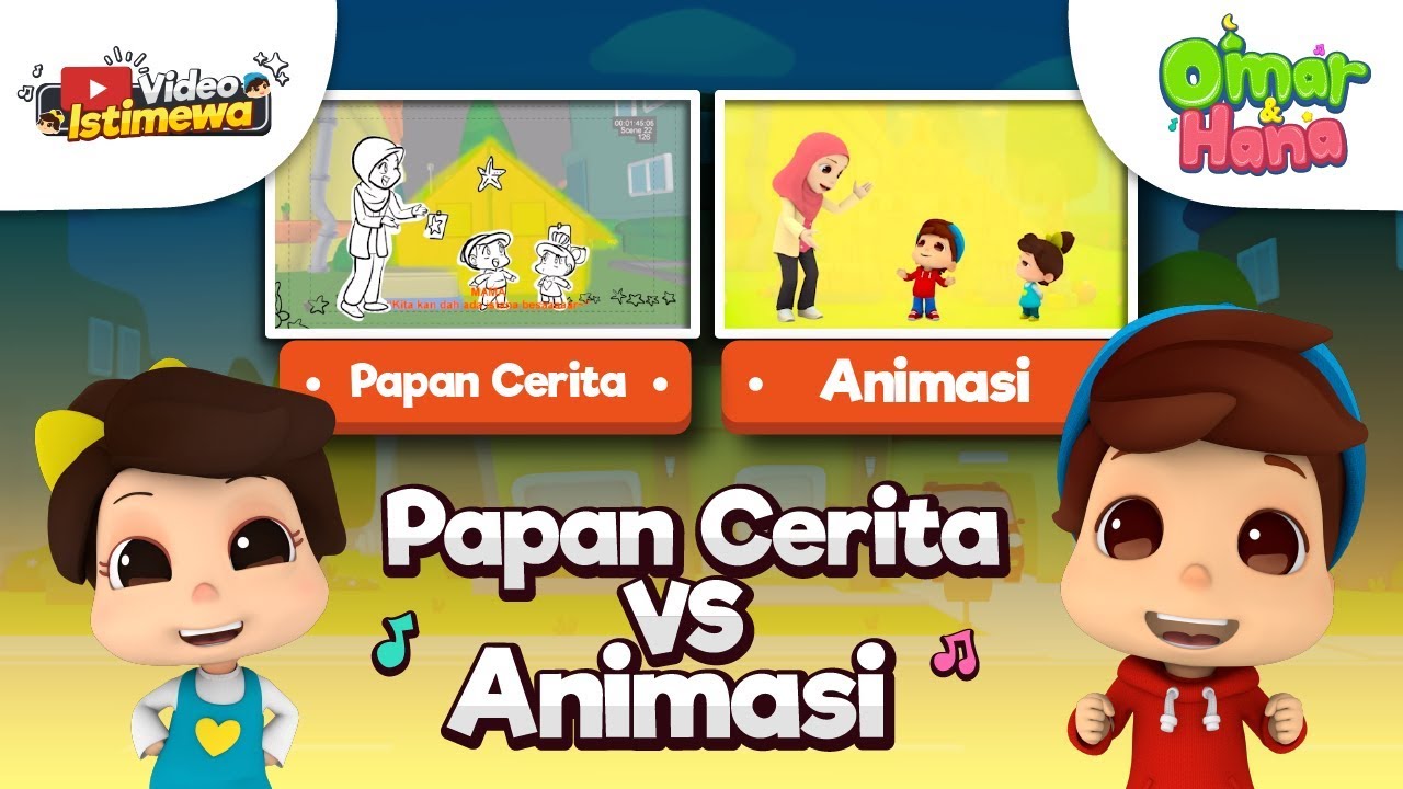 Omar & Hana  Papan Cerita vs Animasi - YouTube