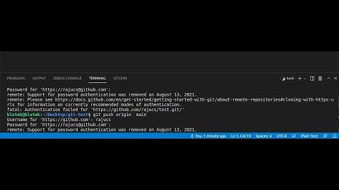 fatal: Authentication failed | Git | VS Code