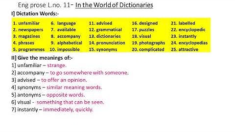 l. no 11. In the World of Dictionaries