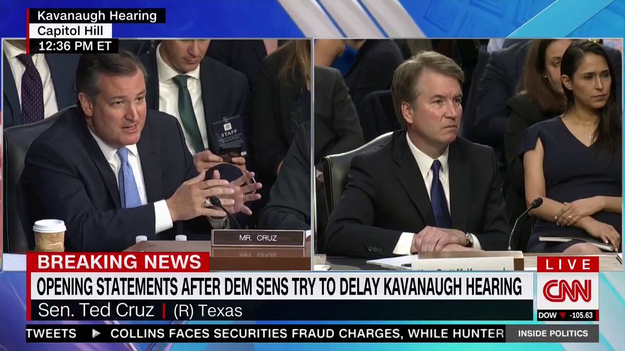 newspaper mockup Cruz at Kavanaugh Hearing: Dems ‘Making a Demand They Know is Utterly Impossible to Meet’